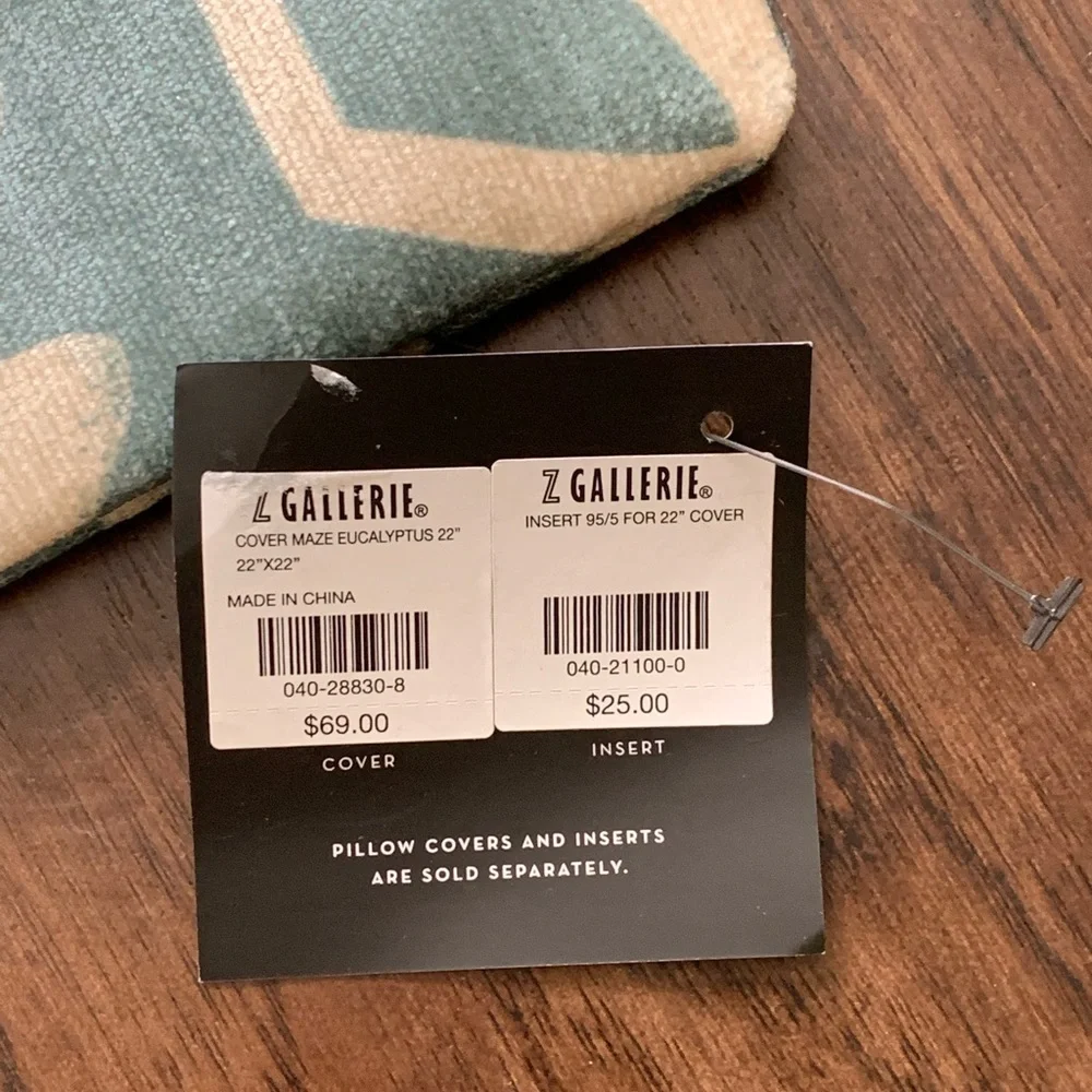 Z Gallery Maze eucalyptus decorative pillow cover size 22” square